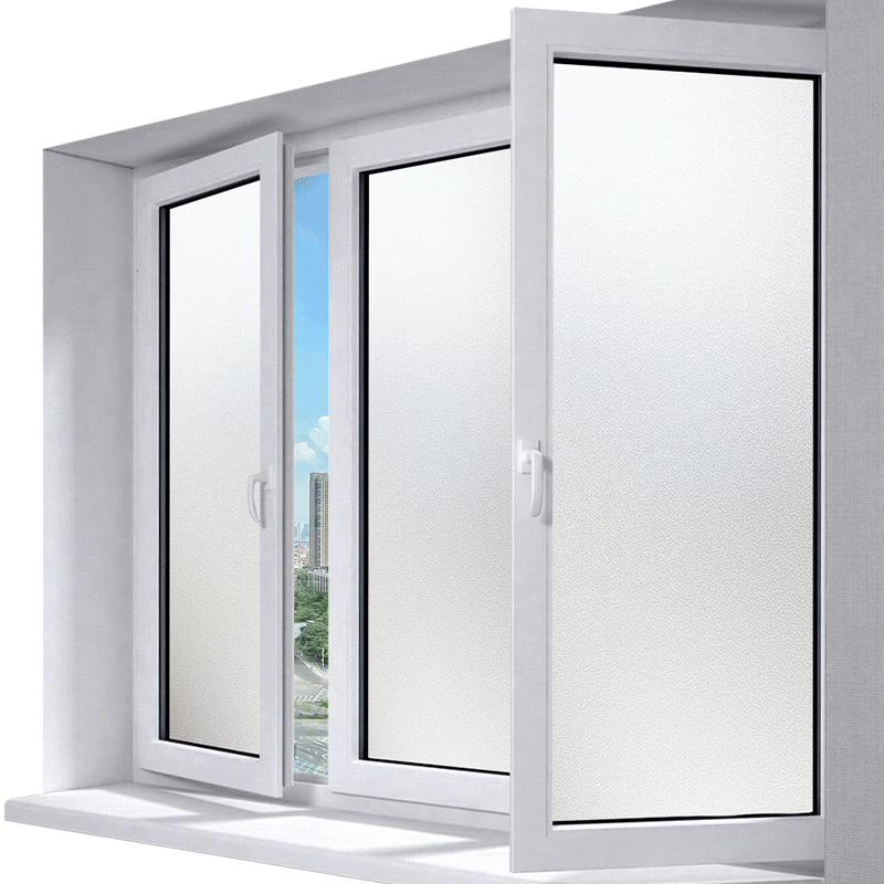 Quatrefoil White Frosted Glass Sticker, Adhesive-Free Glass Decal, Bathroom Window Film, 90*300cm