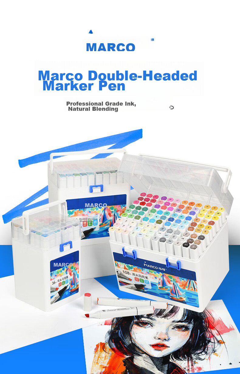 MARCO Dual-Tip Alcohol-Based Markers, 36 Colors, Quick-Drying Design for Students And Children, Professional Art Watercolor Pens, Painting Pigment Set, Gift for Back-To, Watercolor Pens for Art Educatio 3