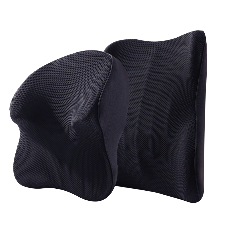 ICAROOM Car Headrest And Lumbar Support Set, Memory Foam Lumbar Pillow, Car Headrest, Neck Pillow, Driving Back Cushion Accessories