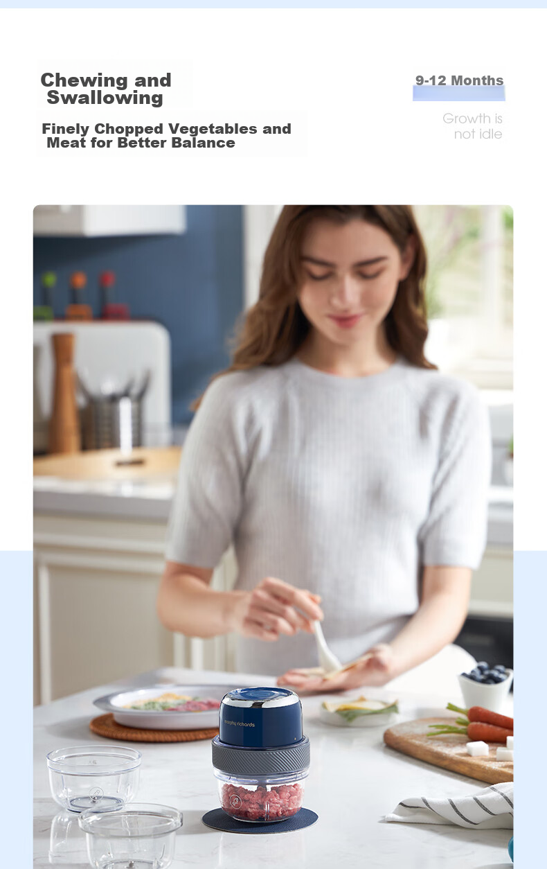 Morphyrichards Wireless Portable Baby Food Maker, Mini Garlic Masher, Baby Food Processor, Blender, Small Seasoning Machine MR9403 One's Member 4
