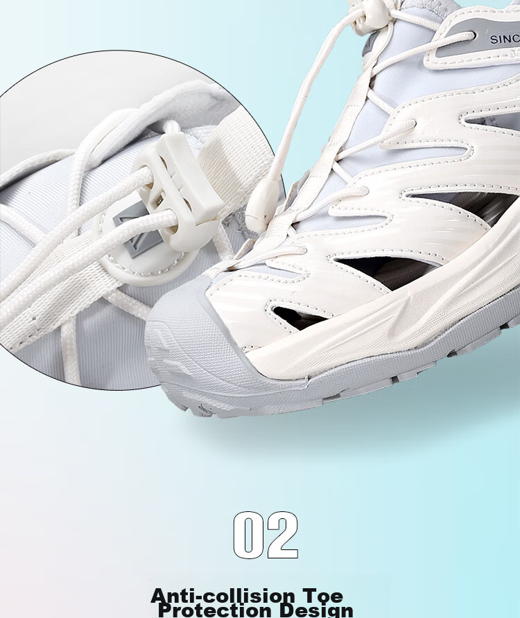 HUMTTO Outdoor Sports Sandals for Women, Closed-Toe Beach Shoes, Quick-Drying Water-Friendly River Tracing Shoes, White, Size 40 4