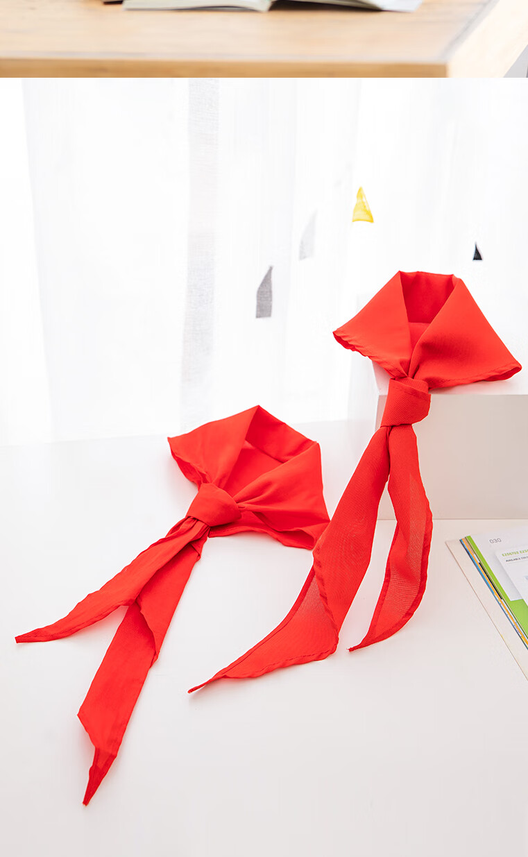 Deli [Lowest Price Online] Pure Cotton Red Scarf for Elementary School Students And Young Pioneers, 1.2m Single Pack, 50553 8