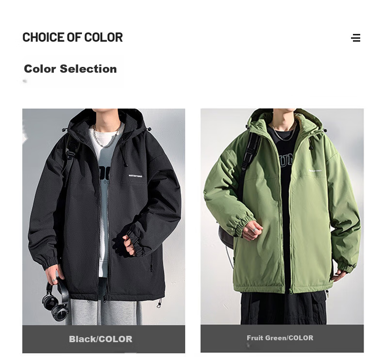 Dingfengbaoluo American Cotton Jacket for Men, Autumn And Winter Casual Padded Coat, Thickened Windproof Hooded Warm Cotton Clothing DFM18, Fruit Green, Size L 6