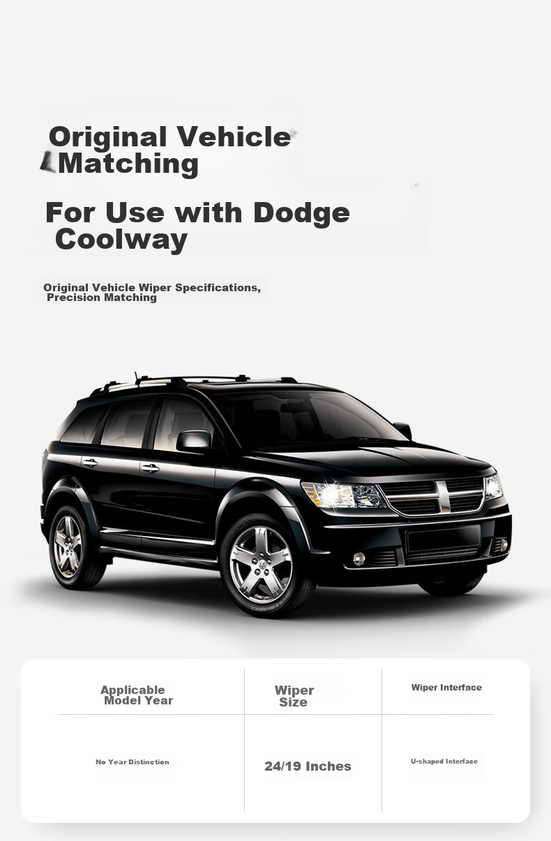 Goodyear Dodge Journey Windshield Wiper Blades, Boneless Rubber Strips, Specialized Car Accessories, Front Wiper Blades, 1 Pair 7