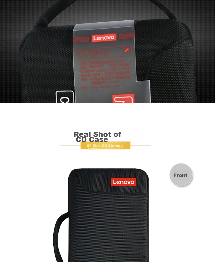 Lenovo Car CD Storage Case, CD/DVD Disc Holder, Oxford Cloth 64 Pieces, Home Storage Organizer 5