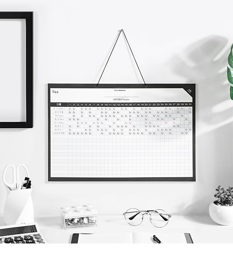 Fizz Calendar Notebook Creative Multifunctional Model Self-Fill Business Office Desk Calendar with Notes, Wall Clock Desktop Ornament for Office, Exam Preparation And Planning FZ335013 13