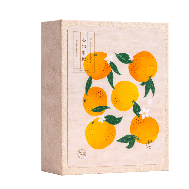 Deli Photo Album 5-inch (100*137.5mm) 100 Sheets Family Album Couple Travel Album Memory Book Children's Growth Record Orange PQ856