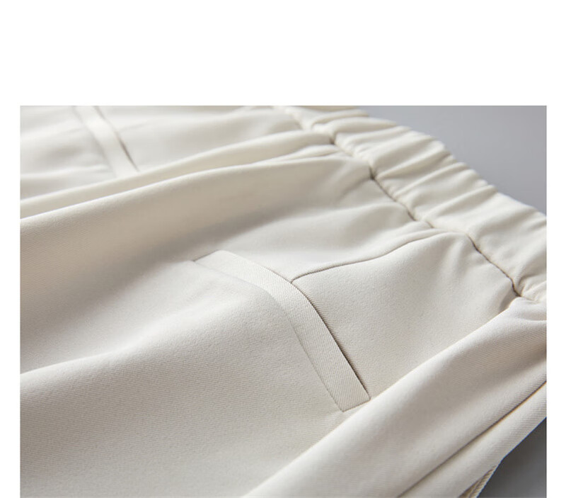 Dme Cropped Pants for Spring And Autumn, New Straight-Leg Suit Pants with Fake Pockets, Casual Trousers for Women, Khaki, S 75