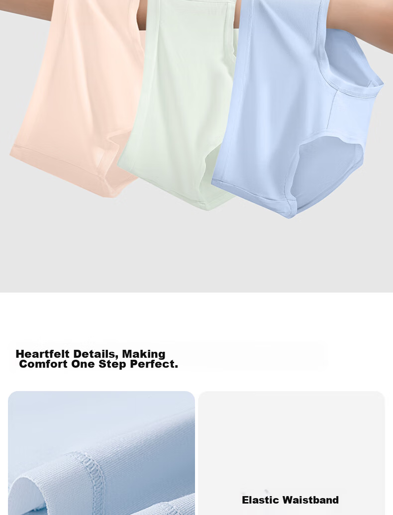 Ziyouxi Women's Underwear, 80S Modal, Sweat-Absorbing, Breathable, 7A Antibacterial, Seamless, Mulberry Silk Gusset, Mid-Rise Triangle Panties for Wome 18