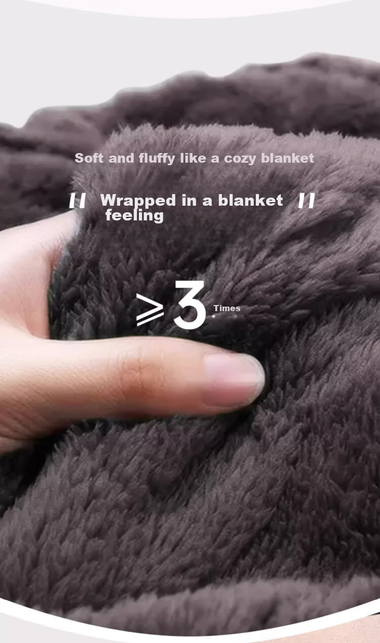 LangSha Men's Pajamas, Winter Flannel Lined Thickened Wearable Loungewear, Two-Piece Set, Warm Outfit 6