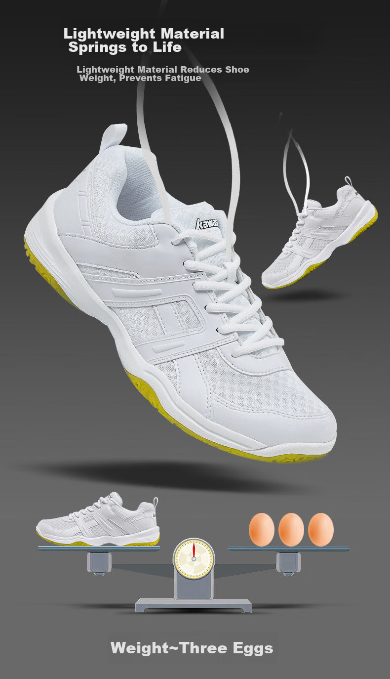 KAWASAKI K-073D Plus Brown Unisex Breathable Durable Shock-Absorbing Badminton Running Shoes Size 36 2