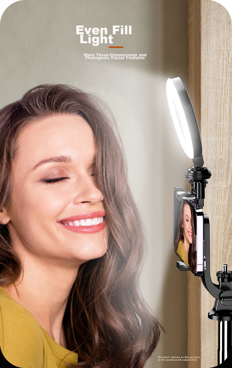 Selfieshow Live Streaming Fill Light for Streamers, Indoor Desktop Photography Light, Food Atmosphere Lamp, Handheld Soft Light Beauty Light, Professional Camera Portable Pocket Light 6
