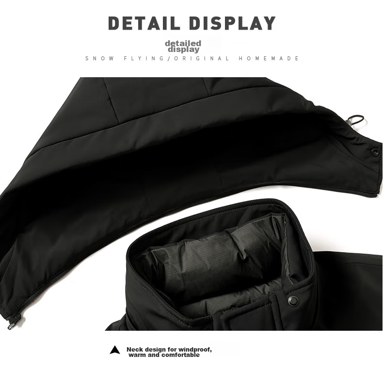 SNOWFLYING 90% Goose down Detachable Inner Liner down Jacket for Men, Autumn And Winter Season, Removable Hood, Windproof, Warm, Casual Versatile Coat 190 14
