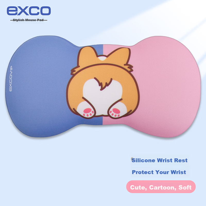 EXCO Corgi Mouse Hand Rest Wrist Pad Silicone Large Wrist Support Cute Cartoon Mouse Pad Wrist Guard Laptop Keyboard Gaming Hand Pad Wrist Rest 8788
