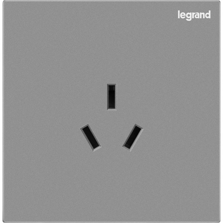 LEGRAND Switch Socket Panel, Yijing Series Deep Sand Silver Gray Switch Wall Power Socket, 16A Three-Hole Socket