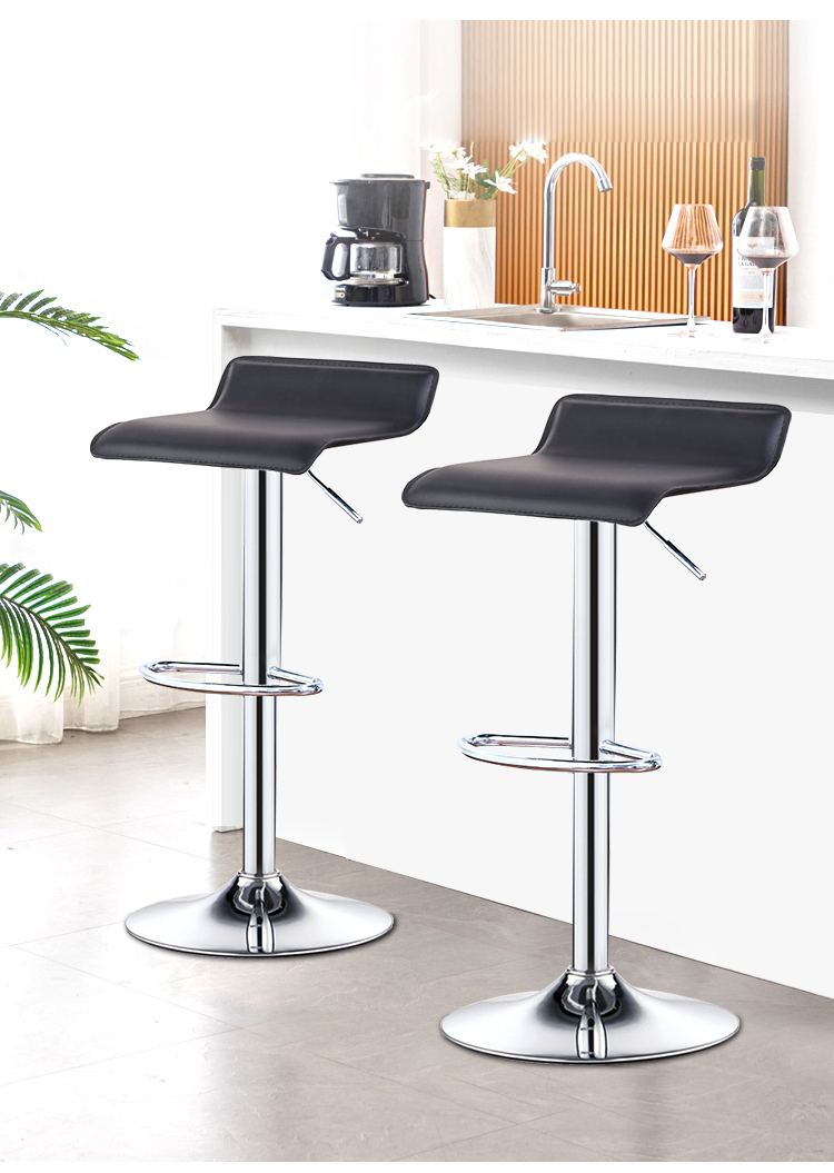 Huakaizhixing Bar Stool, Adjustable Height Chair, High Chair, Bar Stool, Office Chair with Backrest, XK2201 Black 6