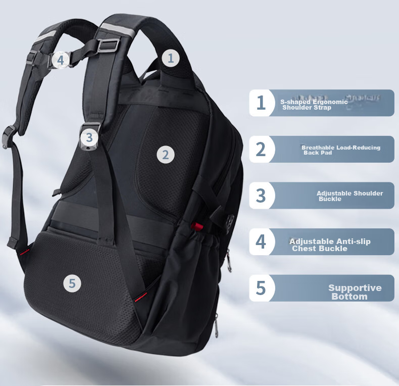 SNOOPY Backpack for Middle School Boys And College Students, Large Capacity Multifunctional Laptop Bag Travel Backpack, Blue 35L 13
