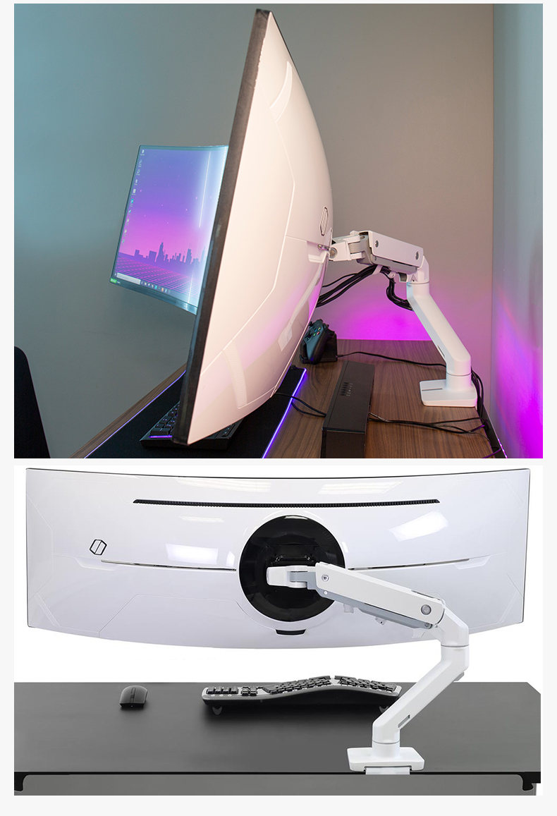 ERGOTRON HX-HD Heavy-Duty G9 Monitor Stand, Computer Stand, Monitor Arm, Rotating Computer Stand, Desktop Base, Height-Increasing Stand, Computer Desk, 45-647 White 19