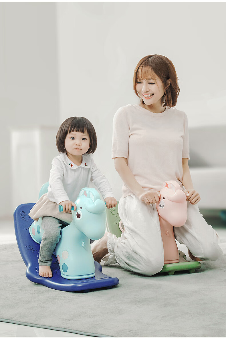 AOLE-HW Children's Wooden Horse Ride-On Toy, Outdoor Dual-Use Miniature Horse, Multifunctional Riding Knight Horse, Birthday Gift 8