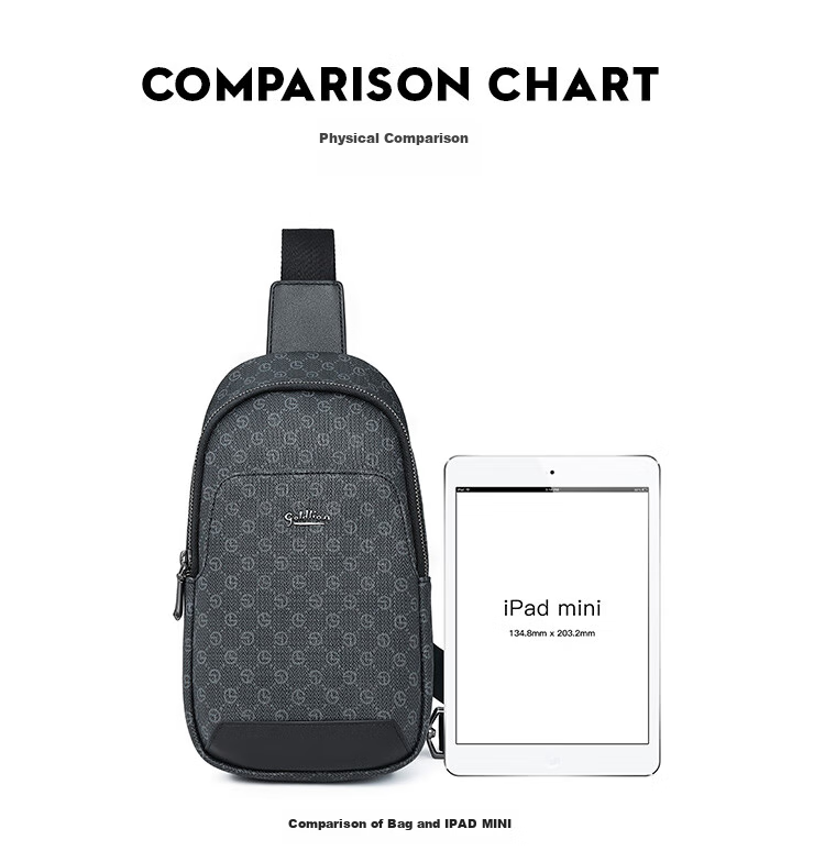 Goldlion Shoulder Crossbody Bag, Chest Pack, Casual Vertical Style, Large Capacity Men's Bag, Birthday Gift 14