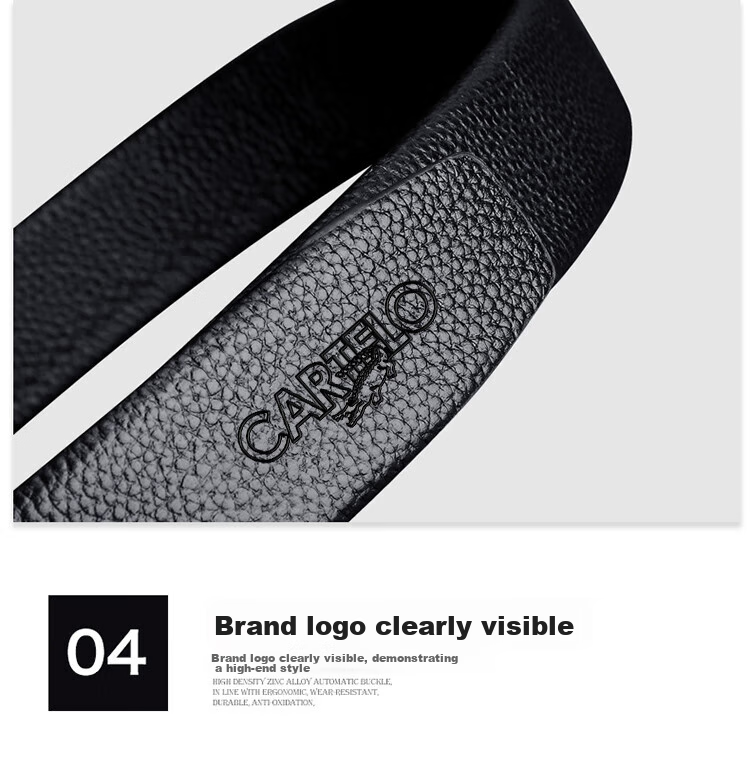 CARTELO Men's Casual Automatic Buckle Belt, Top-Grain Leather, Youth Business Trouser Belt, Gift for Boyfriend Or Father's Day 17