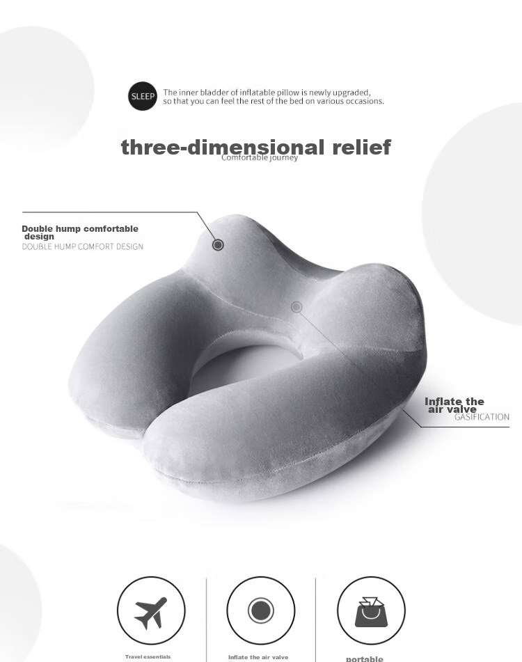 JAJALIN Memory Foam U-Shaped Travel Neck Pillow Portable U-Shaped Cervical Pillow for Airplane Sleeping 2