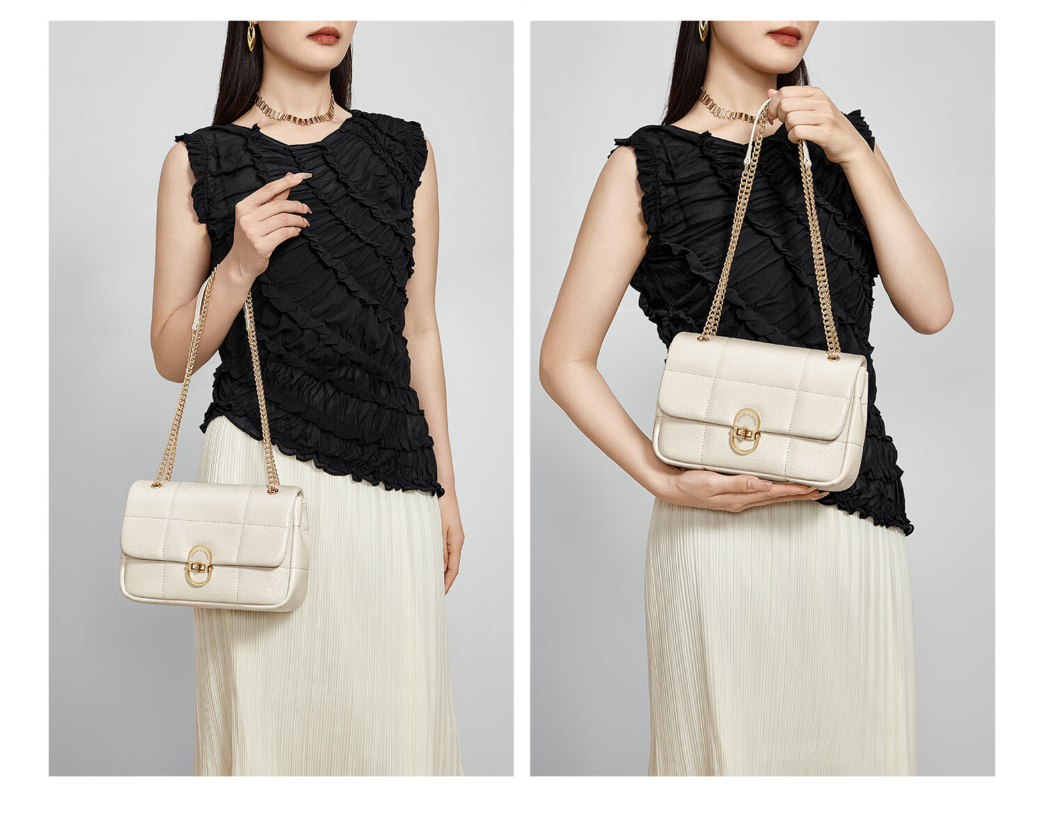 Cnoles Chain Bag for Women, Diamond Pattern Shoulder Crossbody Bag, High-End Underarm Bag, Birthday And 520 Gift for Girlfriend Or Wife 29