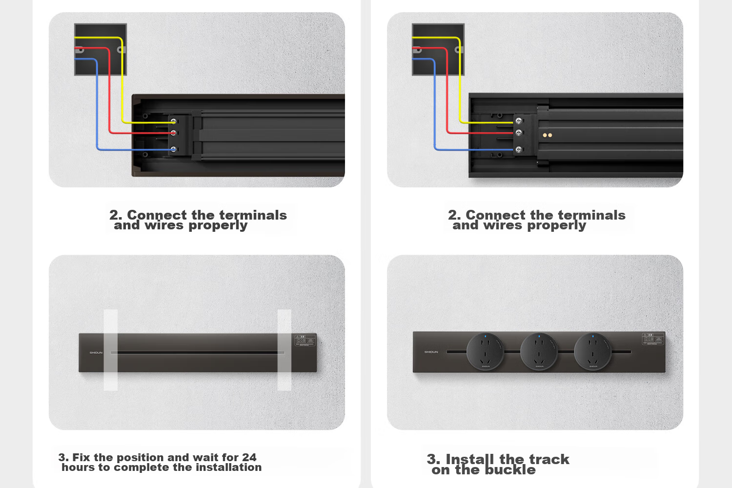 Shidun Track Socket, Surface-Mounted Movable Sliding Rail Socket, Dining Cabinet Kitchen No-Drilling Track Switch Socket, 50cm + 3 Five-Hole Sockets, Black Coffee Color 20