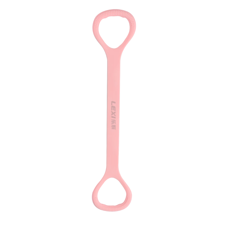 Lexi 8-Character Pull-Up Rope with Silicone Back, Shoulder And Neck Stretching Band, Figure-Eight Elastic Rope, Back Opener Yoga Strap, Light Gray
