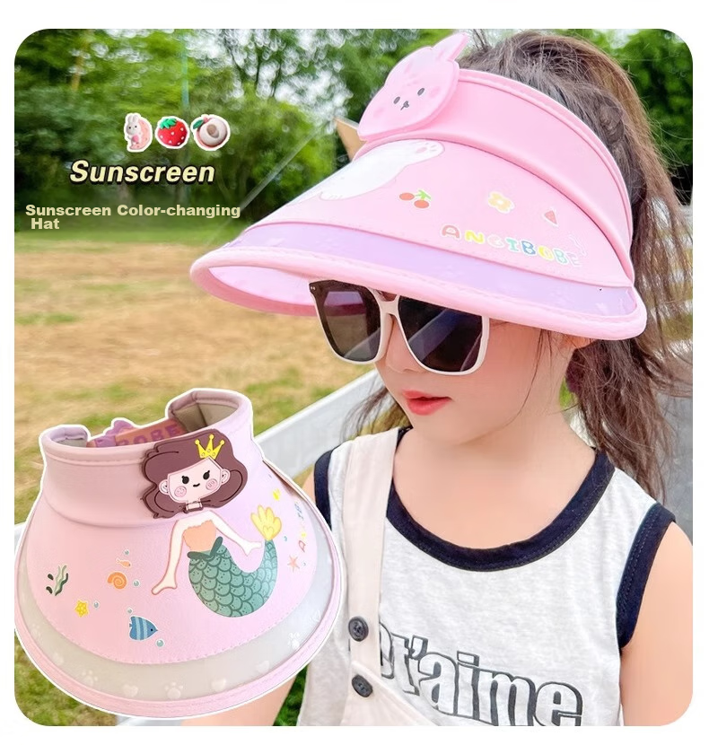 Ousen Children's Sun Protection Hat, New Summer Style Baby Sun Visor Cap, Little Girl UV Protection Wide Brim Hat, Girls' Visor Cap 10