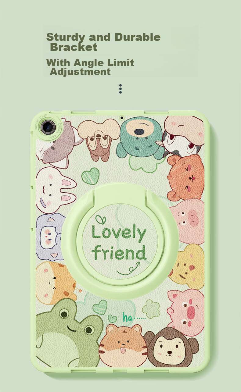 Asiwa Compatible with IPad Mini 4/5 Case, Universal 7.9-Inch 2019 Model, 360-Degree Rotating Stand, Horizontal And Vertical Placement, Shockproof, Full Protection, Cartoon Cute Desig 2