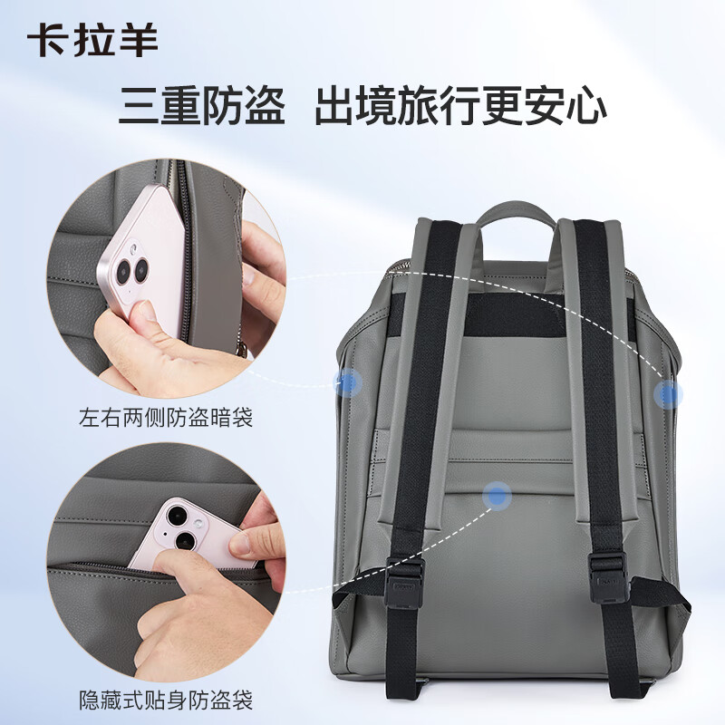 KALA·Y Anti-Theft Kylin Laptop Backpack, Business Backpack with Handle, Travel Bag CX5525 Monet Gray