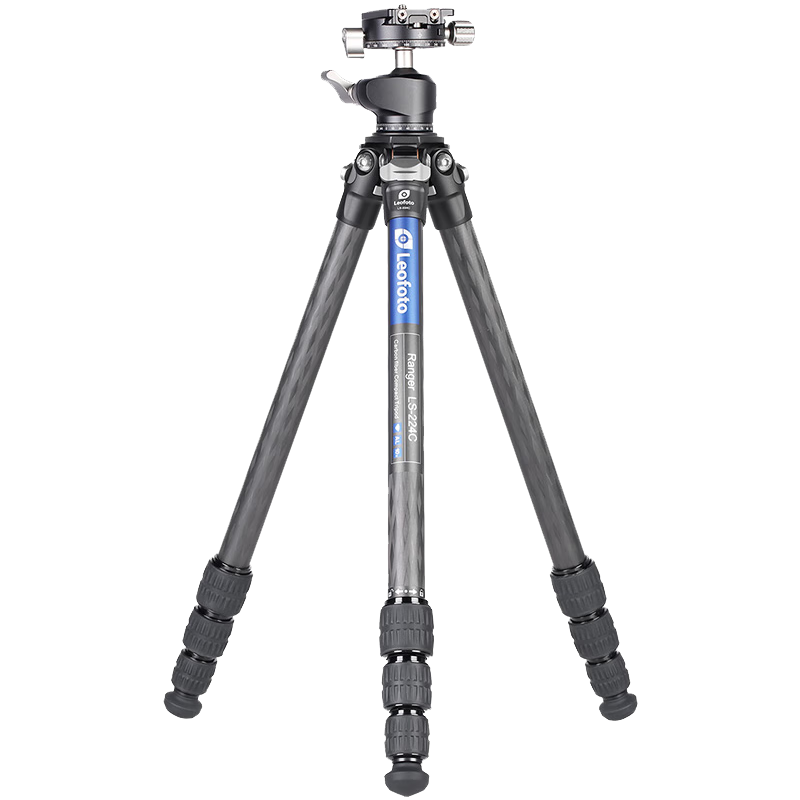 Leofoto Tripod, Phone Stand, Canon Nikon Sony Camera Portable Carbon Fiber Photography And Videography Travel Landscape Tripod with Ball Head Kit LS-224C+LH