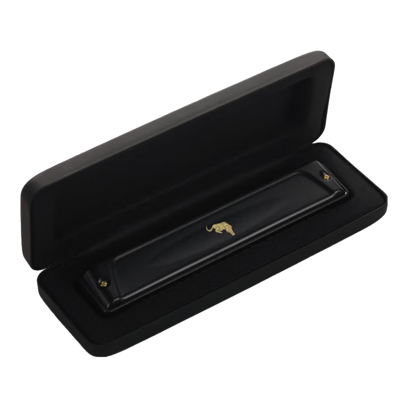 Guoguang 24-Hole Polyphonic C Key Professional Zodiac Harmonica - Dog (Imported Reeds, with Playing Instructions) Athens Black