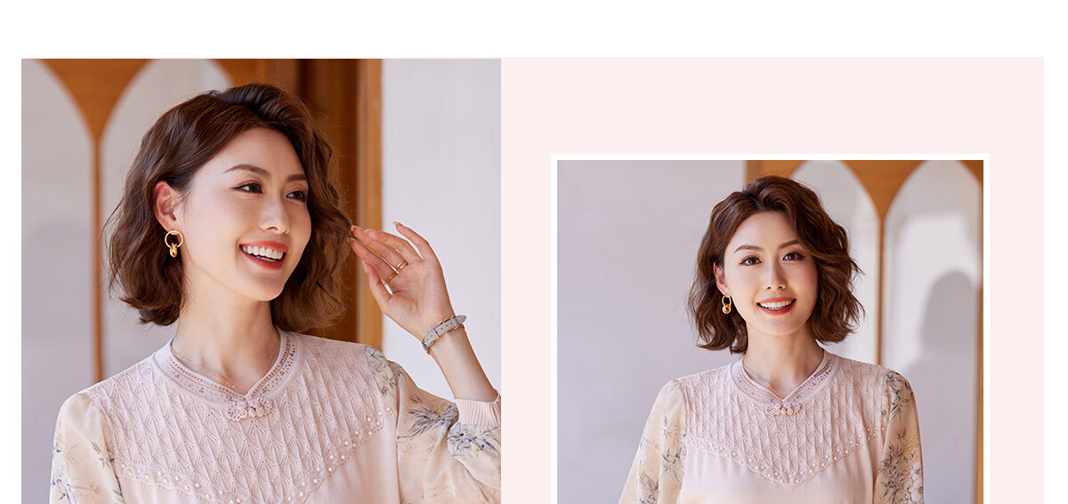 YUZHAOLIN Traditional Chinese Style 3/4 Sleeve T-Shirt for Middle-aged and Elderly Women, Grandma Top Y244T5825 17