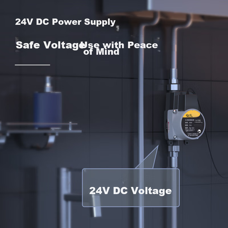 Deli Fully Automatic Booster Pump, Household Water Heater Tap Water Pressure Booster Pump, DC Pump, Small 50W Water Pump