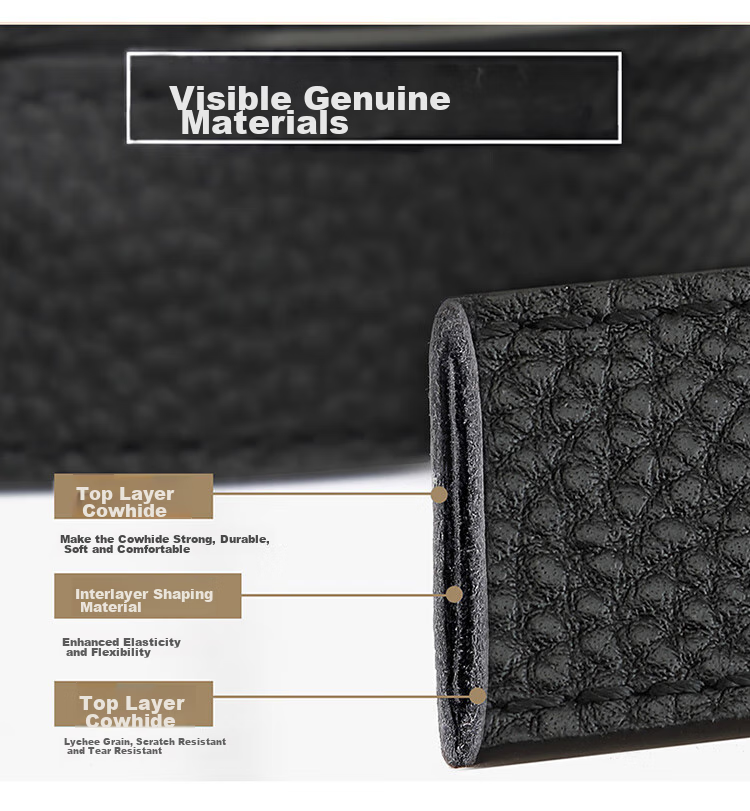 CROCODILE Top-Grain Leather Women's Belt with Automatic Buckle, Fashionable Casual Versatile Waistband, Birthday Gift for Women T3603 7