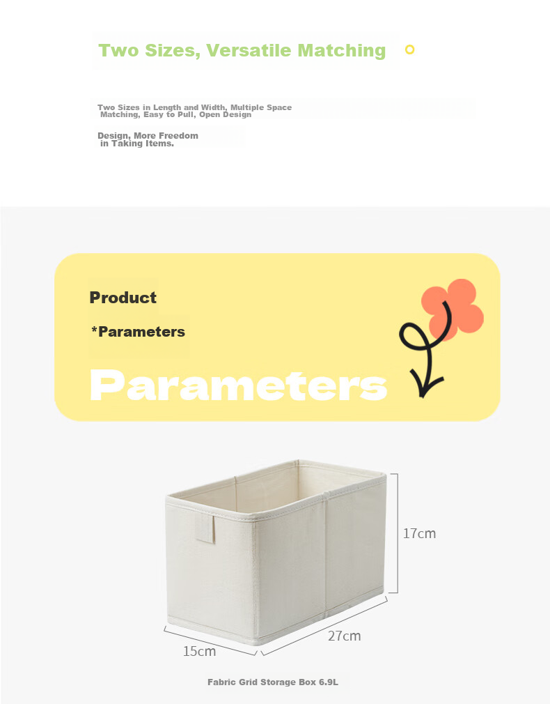 Jicang Fabric Wardrobe Storage Box, Clothes Organizer for Home Use, Layered Storage Container, Large Size 10.2L 2