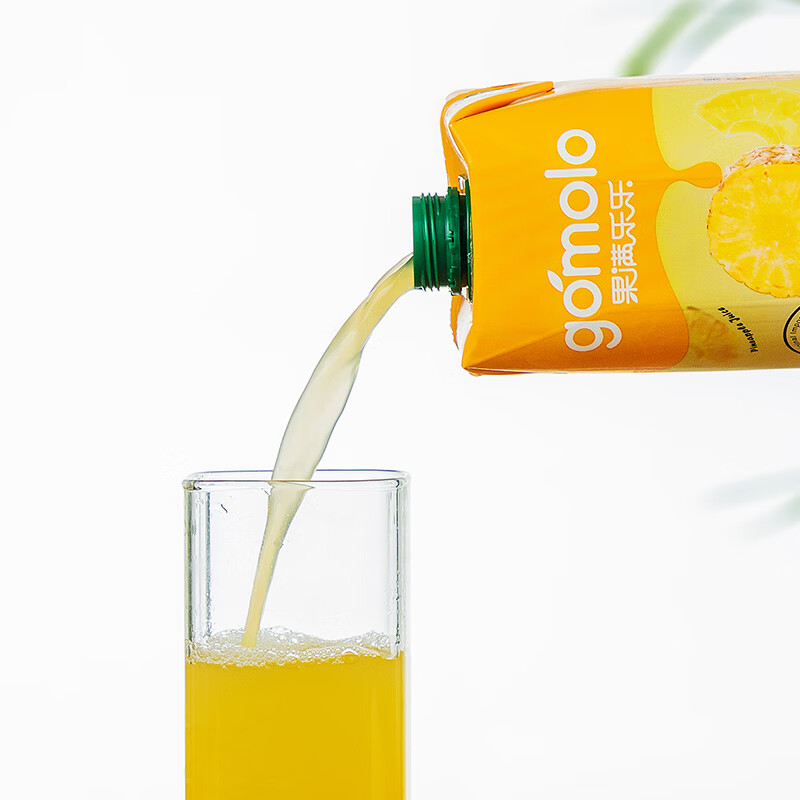 果满乐乐（gomolo）塞浦路斯进口菠萝汁大瓶装100%纯果汁饮料1升*4瓶火锅宴席聚餐