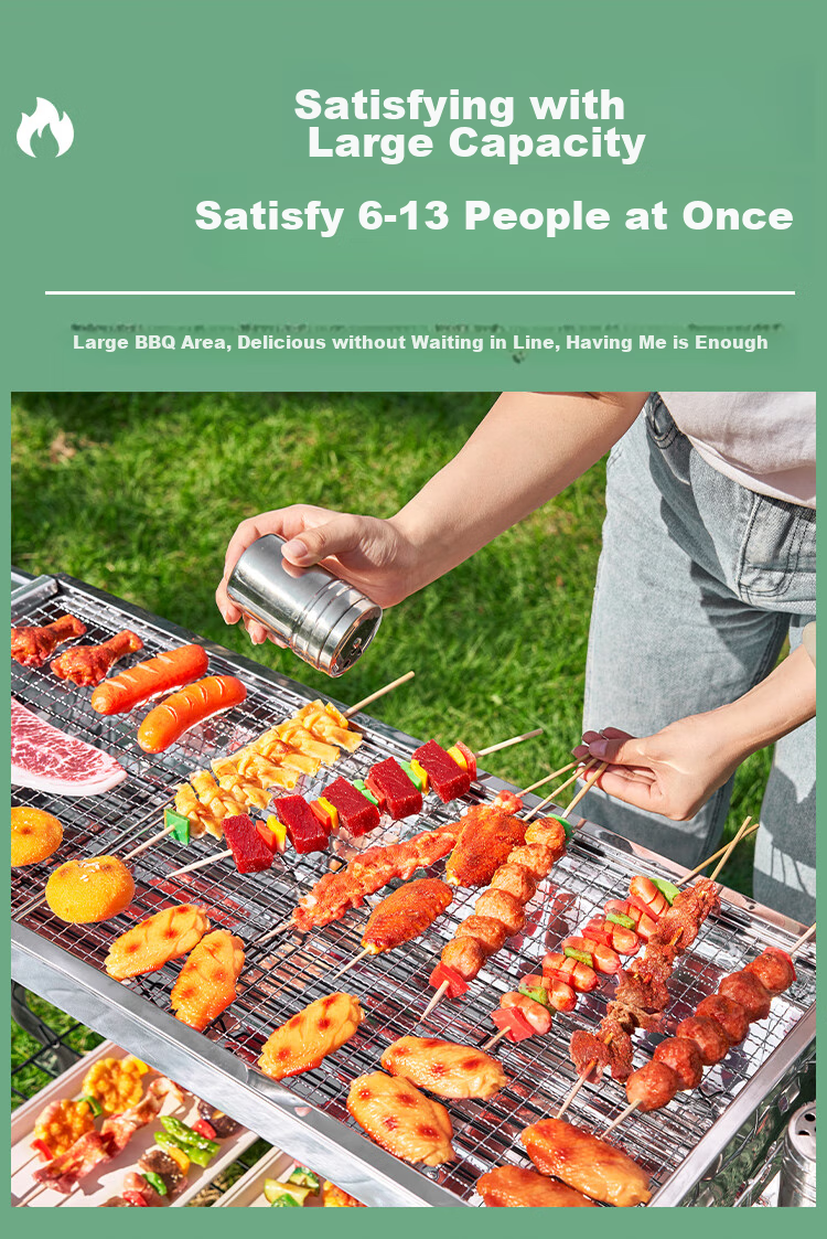 Suncojia , Outdoor Stainless Steel Barbecue Grill, Portable Foldable Barbecue Rack, Charcoal Grill, Carbon Grill, Meat Roasting Rack 3