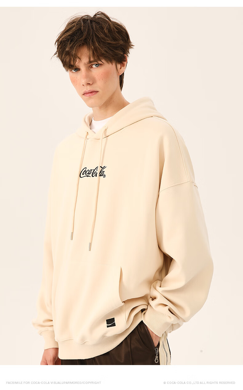 Coca-Cola Hoodie for Men, Spring And Autumn Casual Hooded Jacket, Couple's Outerwear, Black, S (90-110 Jin) 11