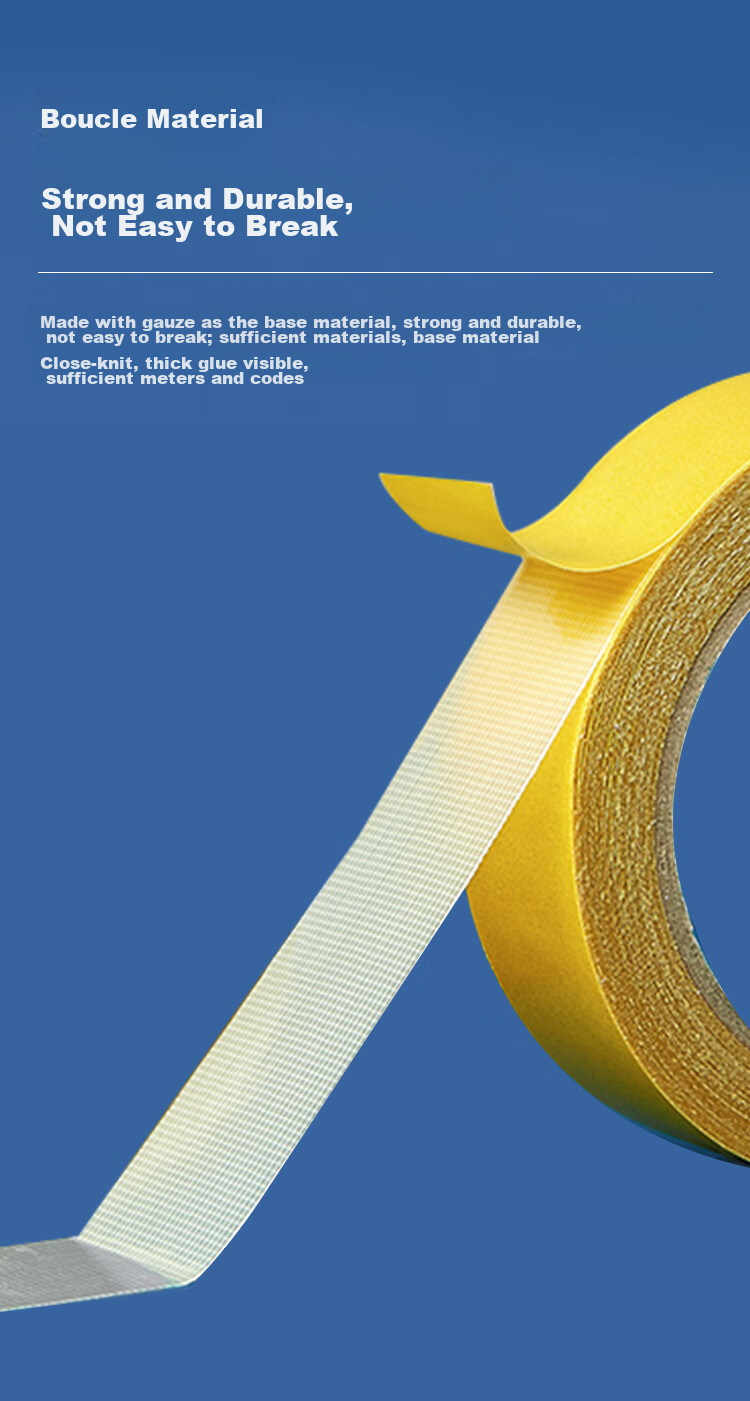 COMIX Strong Adhesive Double-Sided Tape, 30mm*10m*280μm, Single Roll Packaging, Wall And Floor Fixation, Long-Lasting And Traceless, Yellow BJ3010 3