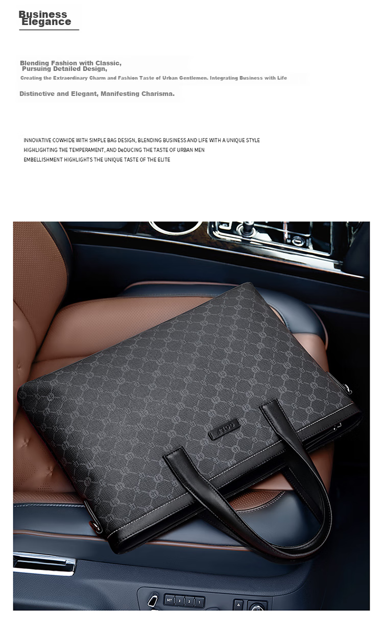 GOLF Business Briefcase for Men, Large Capacity Handbag, 15-Inch Laptop Bag, Horizontal Style Briefcase, Shoulder Crossbody Bag 3