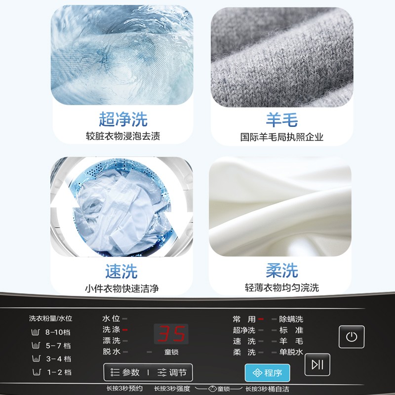 海尔（Haier) 波轮洗衣机全自动 10KG直驱变频 蝶型水流 仿生过滤器 健康桶自洁 租房神器EB100B20Mate1
