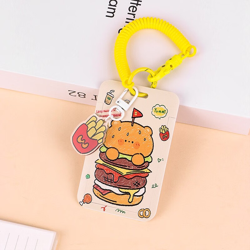 TaTanice ID Card Holder, Student Campus Card Holder, Meal Card Protector, Elastic Cord Keychain, Work Badge Holder, Subway And Bus Pass Card Holder, ID Card Case