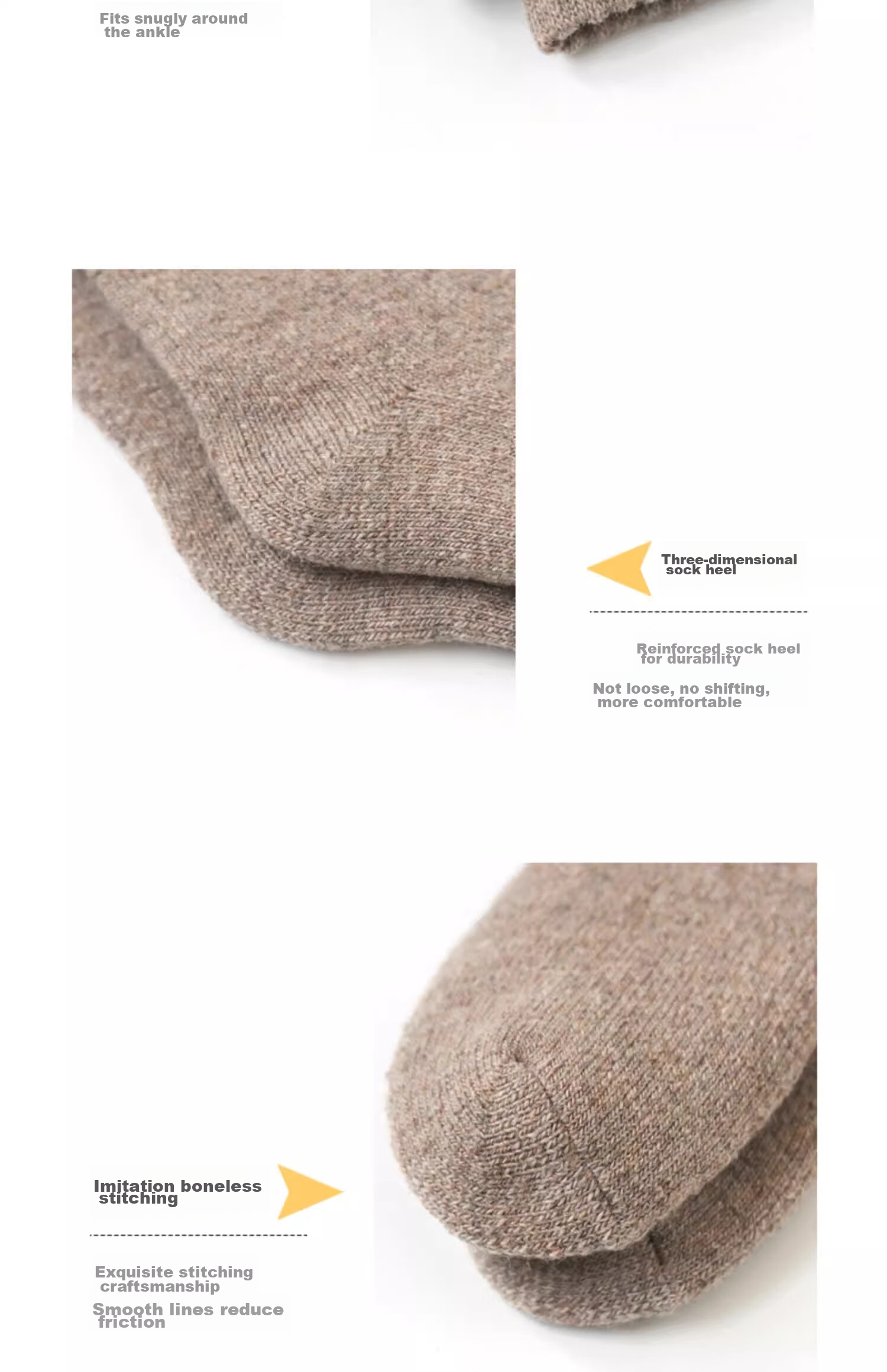 Bejirog Children's Wool Socks for Ages 6-12, Thick And Fleece-Lined for Autumn And Winter, Warm Baby Thick Socks, Cotton-Polyester Blend Socks for Boys And Girls 9