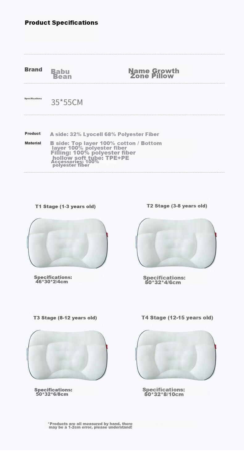 BOBDOG Children's Pillow for 6 Months to 6+ Years, Baby and Toddler Neck Support Pillow, Pink H1 15