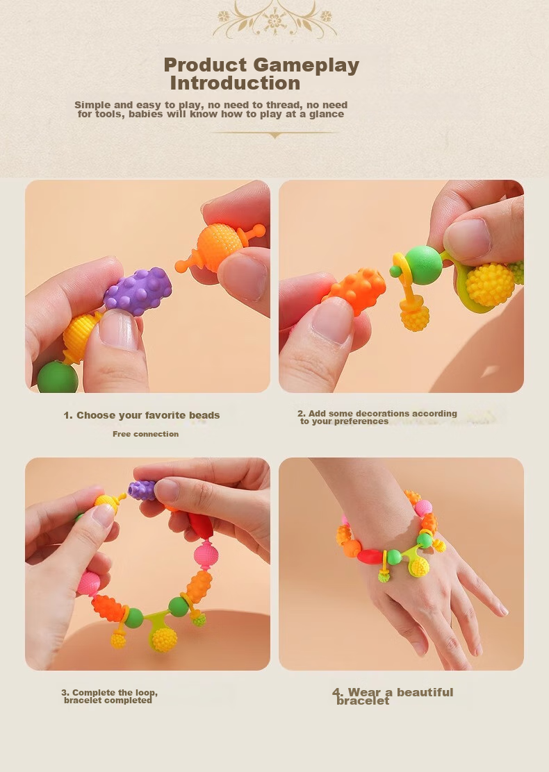 Guo'er Children's Pretend Play Toys, Girls' Versatile Pop Art Beading Craft, Realistic DIY Bracelet And Necklace, Birthday Gift 26