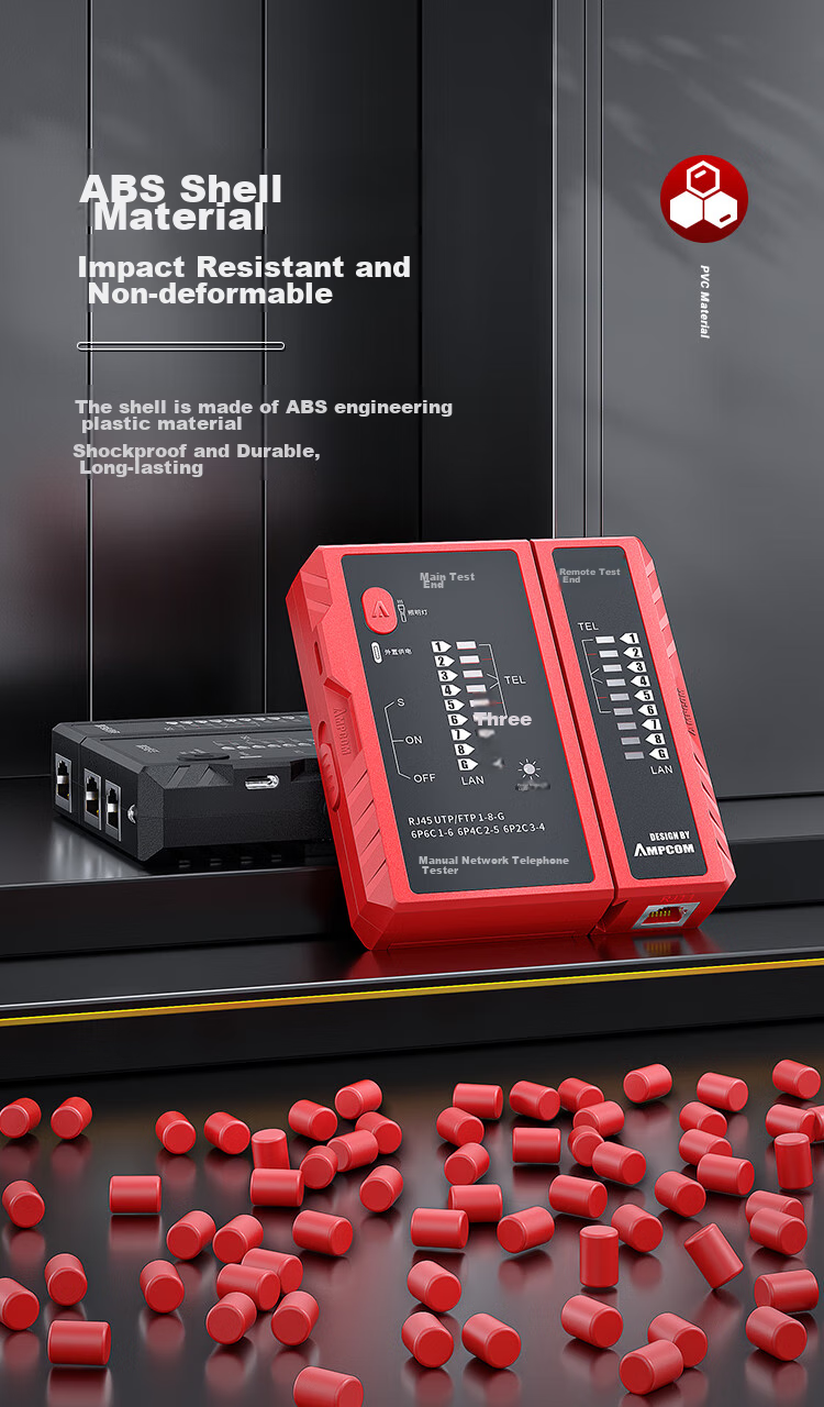 AMPCOM Network Cable Tester, Multifunctional RJ45 Connector Network Cable Tester with Charging POE Anti-Burn, RJ11 Telephone Line Intelligent Detection Tool AMBKZRJ4511 15