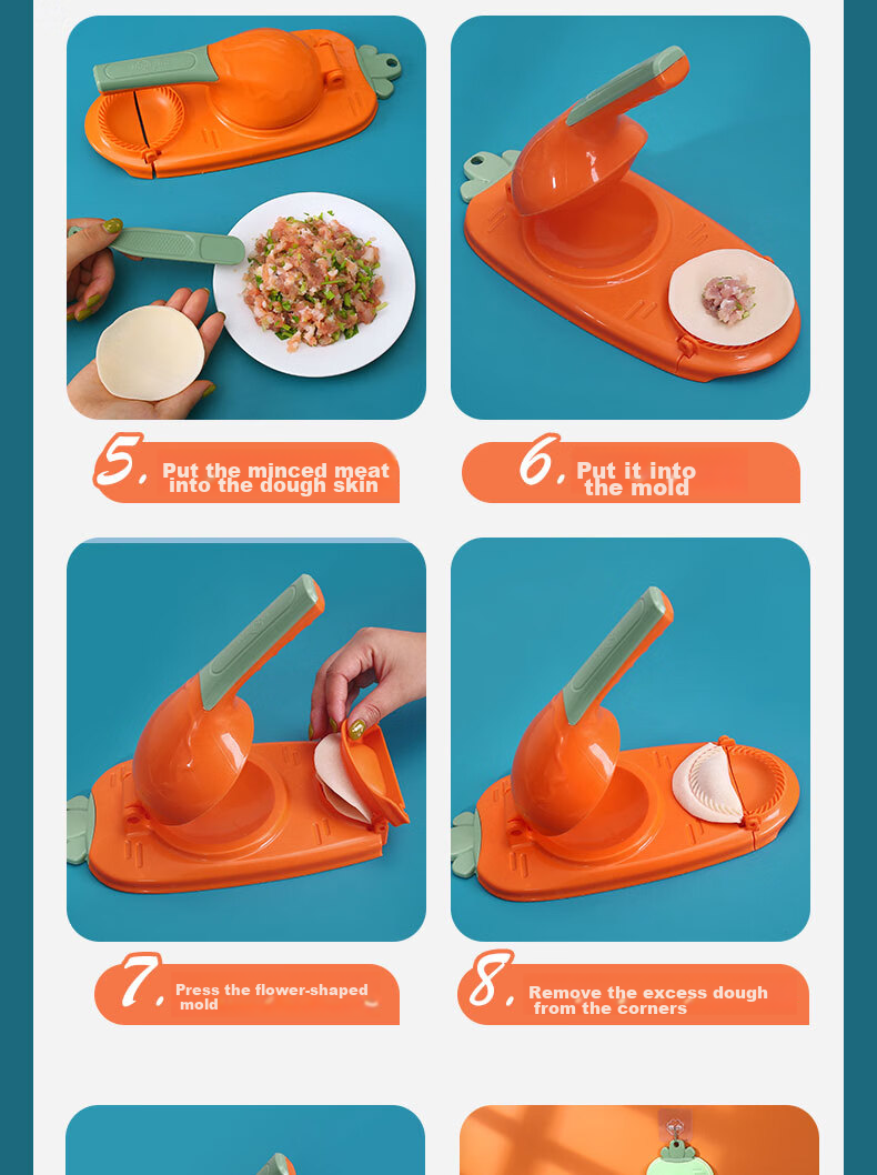 Dipuer Dumpling Maker, Home Use, Thickened 304 Stainless Steel, for Making Dumpling Wrappers, Handmade Dumpling Making Tool, Mold 8
